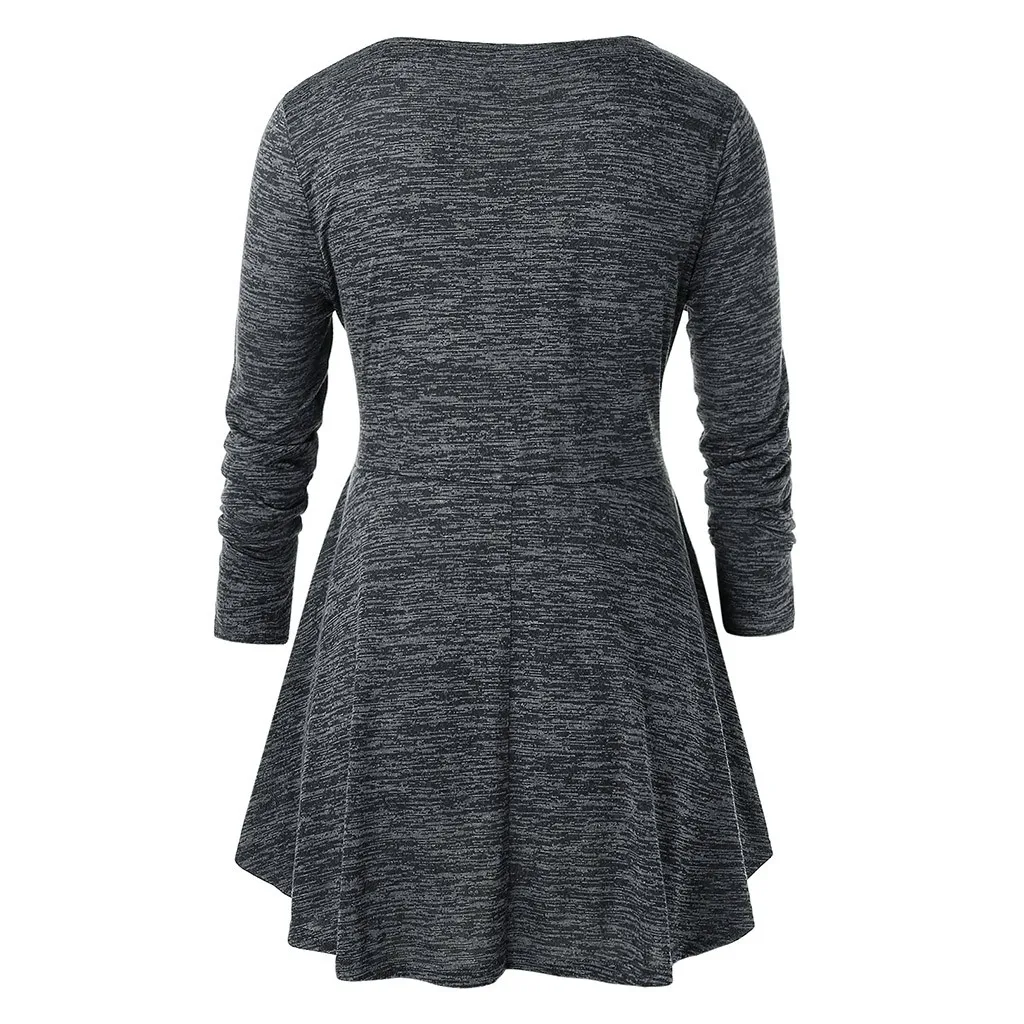 Модная туника с блестками, блузка размера плюс, Повседневная зимняя женская верхняя одежда с v-образным вырезом, женская рубашка с длинным рукавом, блуза, пуловер