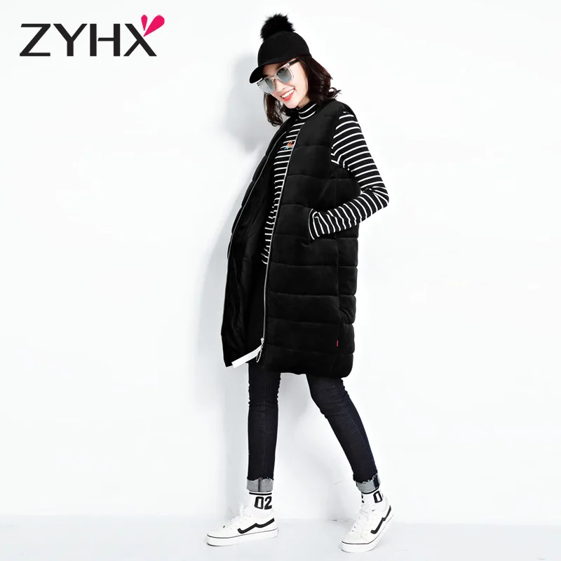 

Zd7290410q Free Breath 2019 Winter Women's Long Korean-style Waistcoat CHIC Sleeveless Cotton Coat Vest
