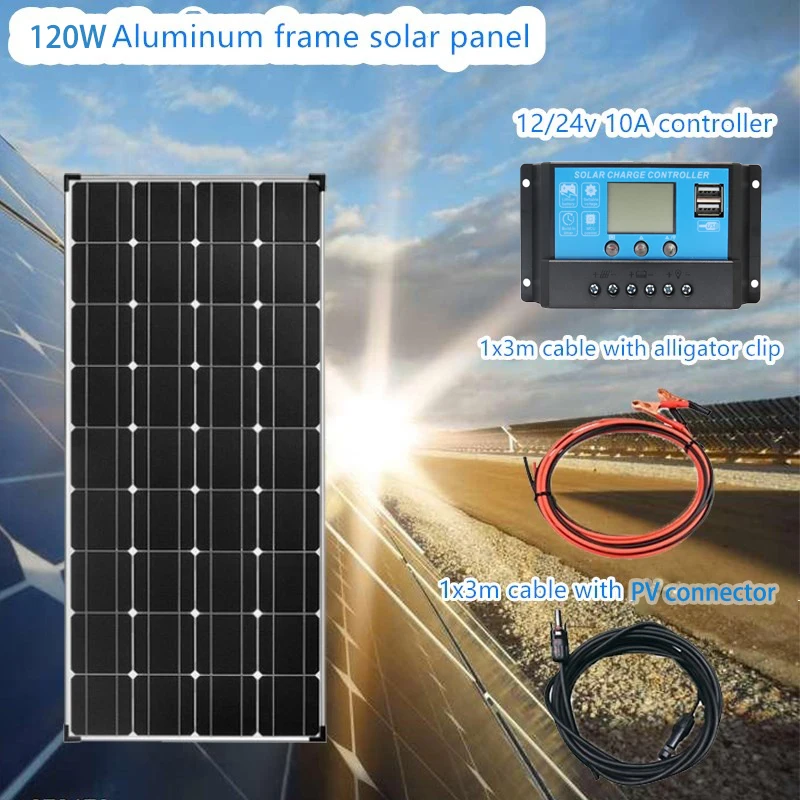 Für Wohnwagen/Camping/Zuhause USB j 02 120W Solarpanel Solarmodul Ladegerät Kit 