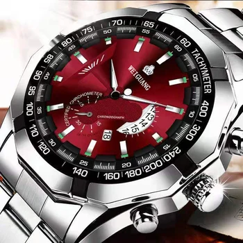 Reloj de pulsera de cuarzo para hombre, cronógrafo masculino, de lujo, con calendario, elegante, de negocios, luminoso, resistente al agua
