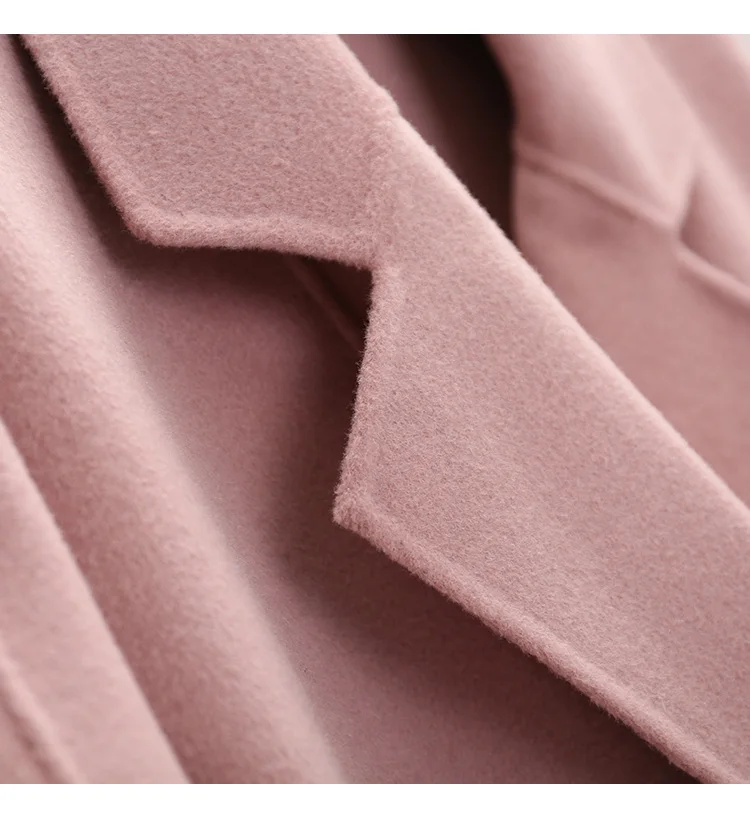 Зимнее свободное кашемировое пальто женское длинное большое шерстяное пальто большого размера осеннее Новое корейское женское черное розовое шерстяное пальто верхняя одежда