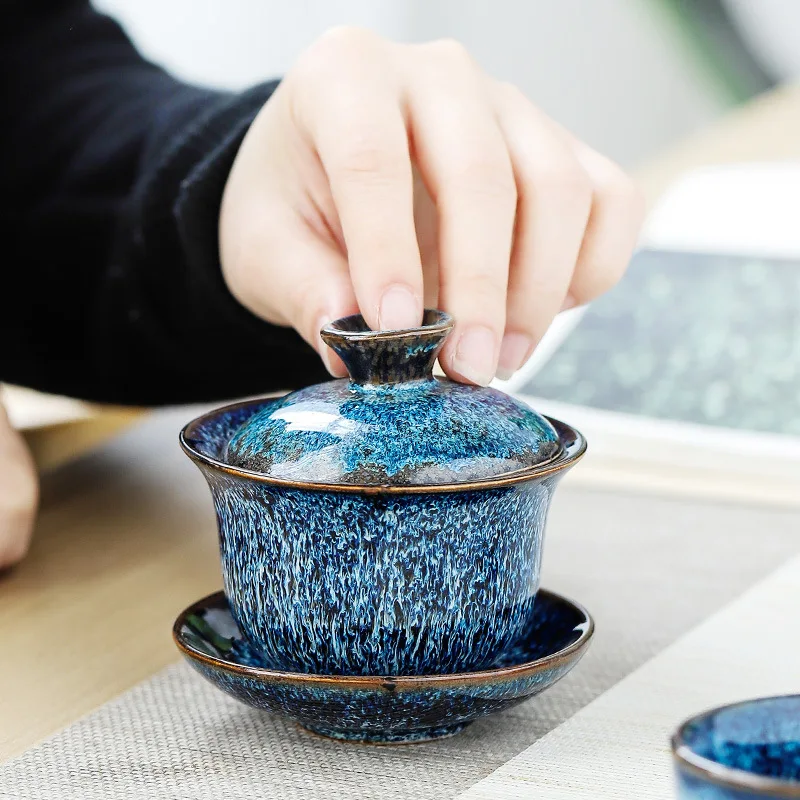 130 мл, набор керамической чайной посуды для китайского кунг-фу Gaiwan, чайный набор, керамический чайный горшок, чайный набор Gaiwan, чайные чашки для чайной церемонии