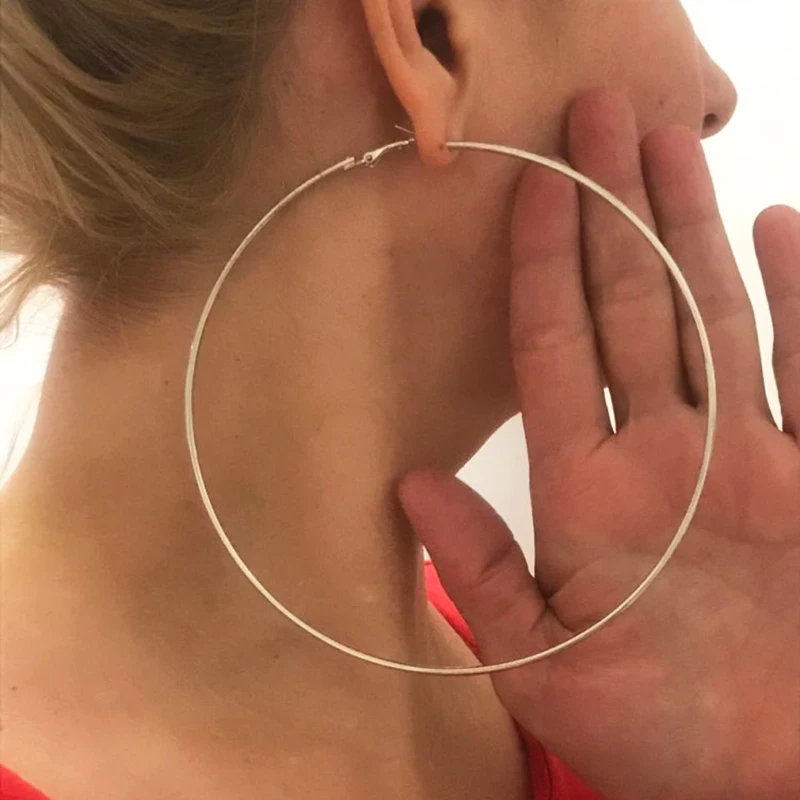 BLIJERY Exaggerated 12CM Oversized Hoop Earrings Basketball Brincos Smooth Big Circle Earrings for Women Punk Jewelry Oorbellen - Image 2