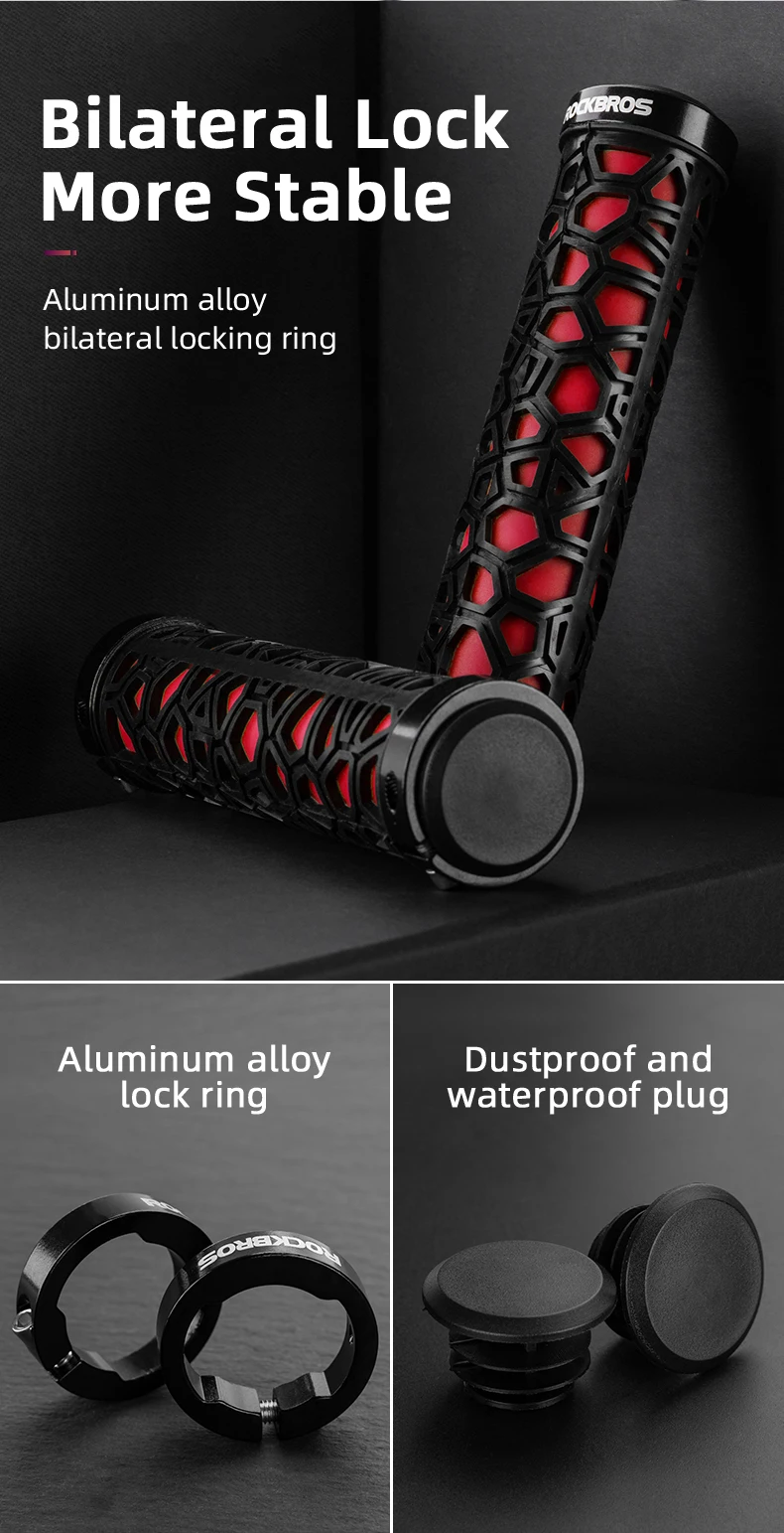 Description Picture 5 of itemROCKBROS Ultra Light Bicycle Grips Anti-slip Bike Handlebar Rubber Lock-on Ultralight MTB Grips Cycling Accessories
