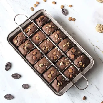 

Baking Tools 18 Cavity Non-Stick Chocolate Cake Mold Professional Bakeware Square Lattice Easy Cleaning Brownie Baking Pan