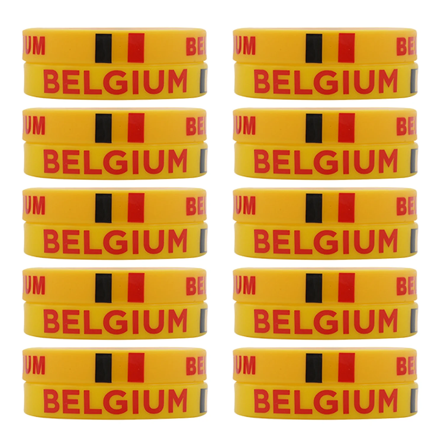 Belgium Besegad 10 шт. Силиконовый Браслет Классический Национальный Государственный наручная повязка флаг для евро Кубка мира вечерние игровые вечерние наклейки - Цвет: Belgium