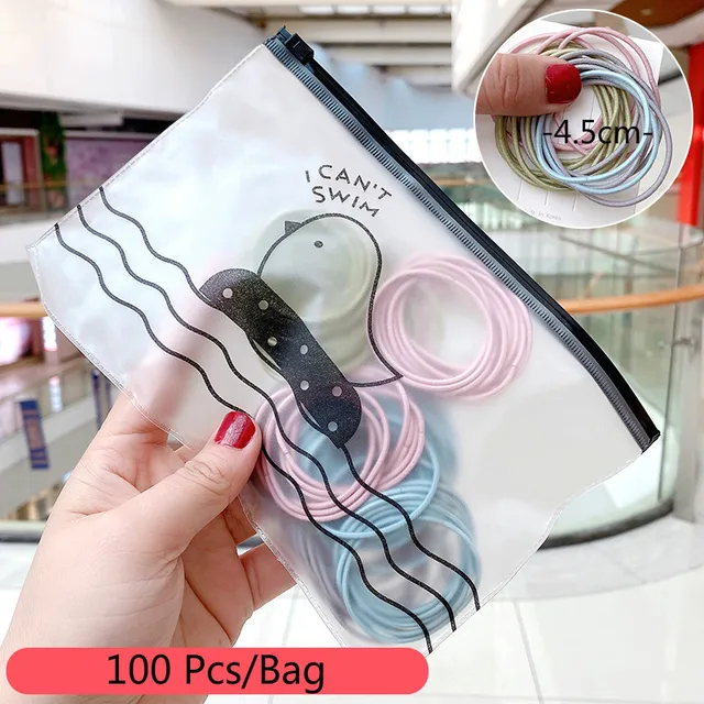 50/100/200 Pcs/Bag Children Cute Candy Cartoon Solid Elastic Hair Bands Girls Lovely Srunchies Rubber Bands Kid Hair Accessories 13-100 Pcs