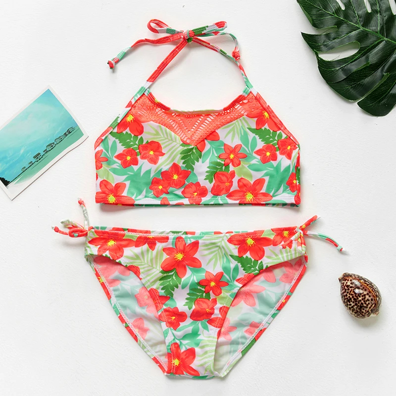 Купальник для девочек новинка 2020 детский купальный костюм из двух предметов