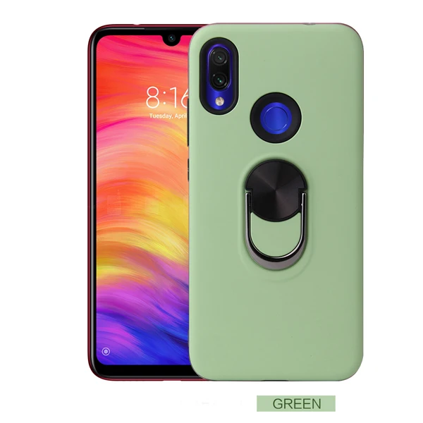 Green 360 ° чехол-подставка с кольцом для Xiaomi Redmi 7 7A Note 8 7 Pro K20 Pro автомобильный Магнитный кронштейн для Xiaomi 9T Pro CC9E A3 CC9 - Цвет: Green