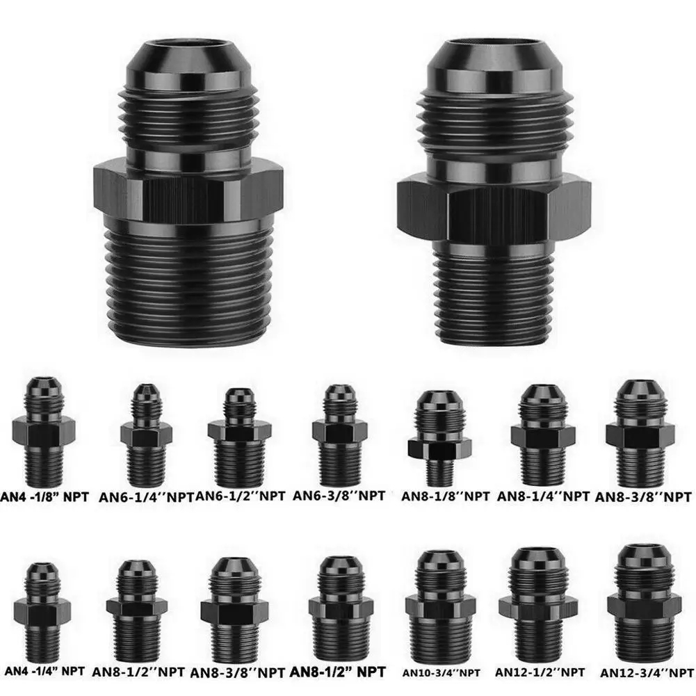 

AN4 AN6 AN8 AN10 AN12 NPT Straight Fuel Oil Air Hose Fitting Male Adapter Pipe Thread Fitting Car Auto accessories