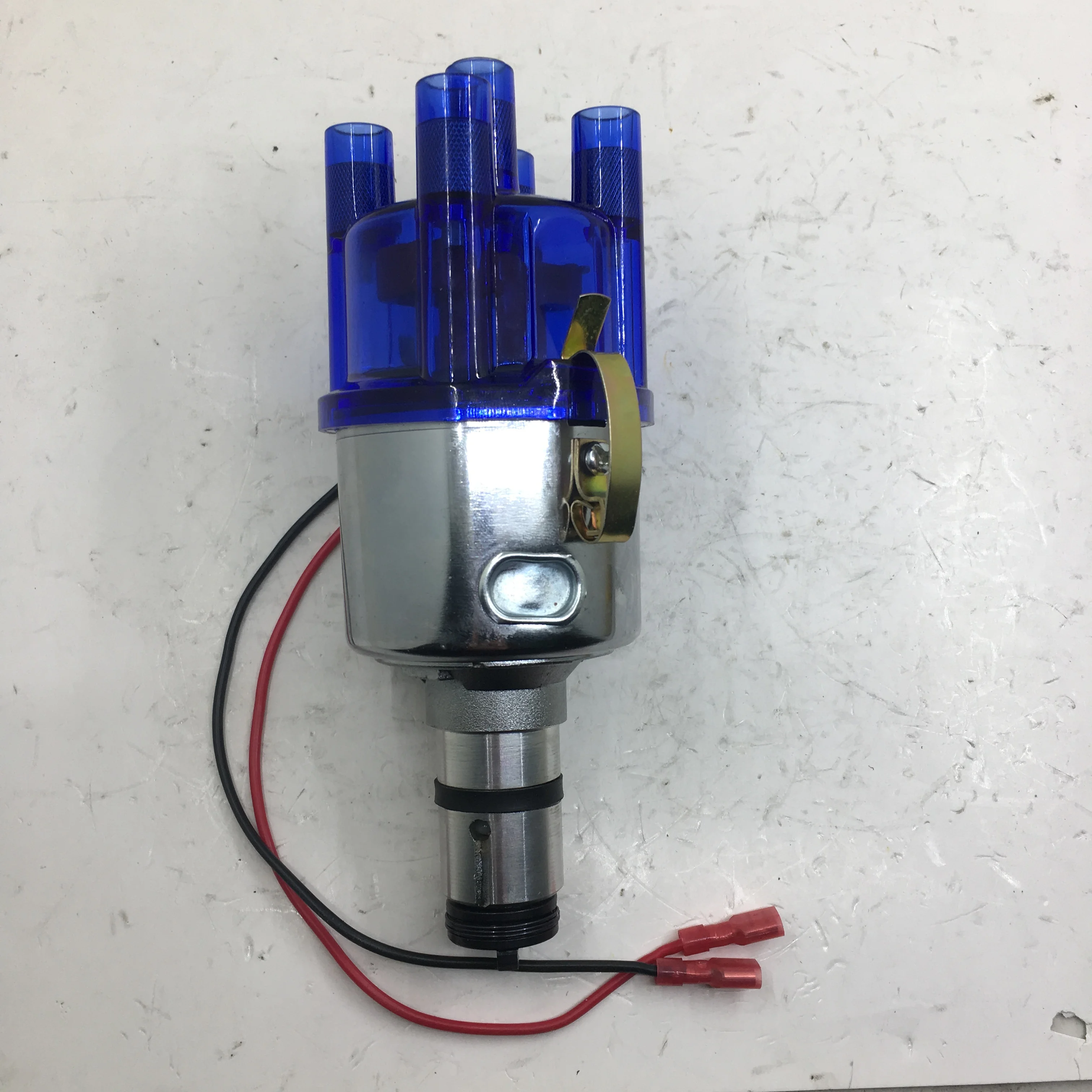 Complete electrical CENTRIFUGAL DISTRIBUTOR for EMPI 9428 CHROME 009 STOCK CURVE for VW BUG GHIA THING BUS blue cap