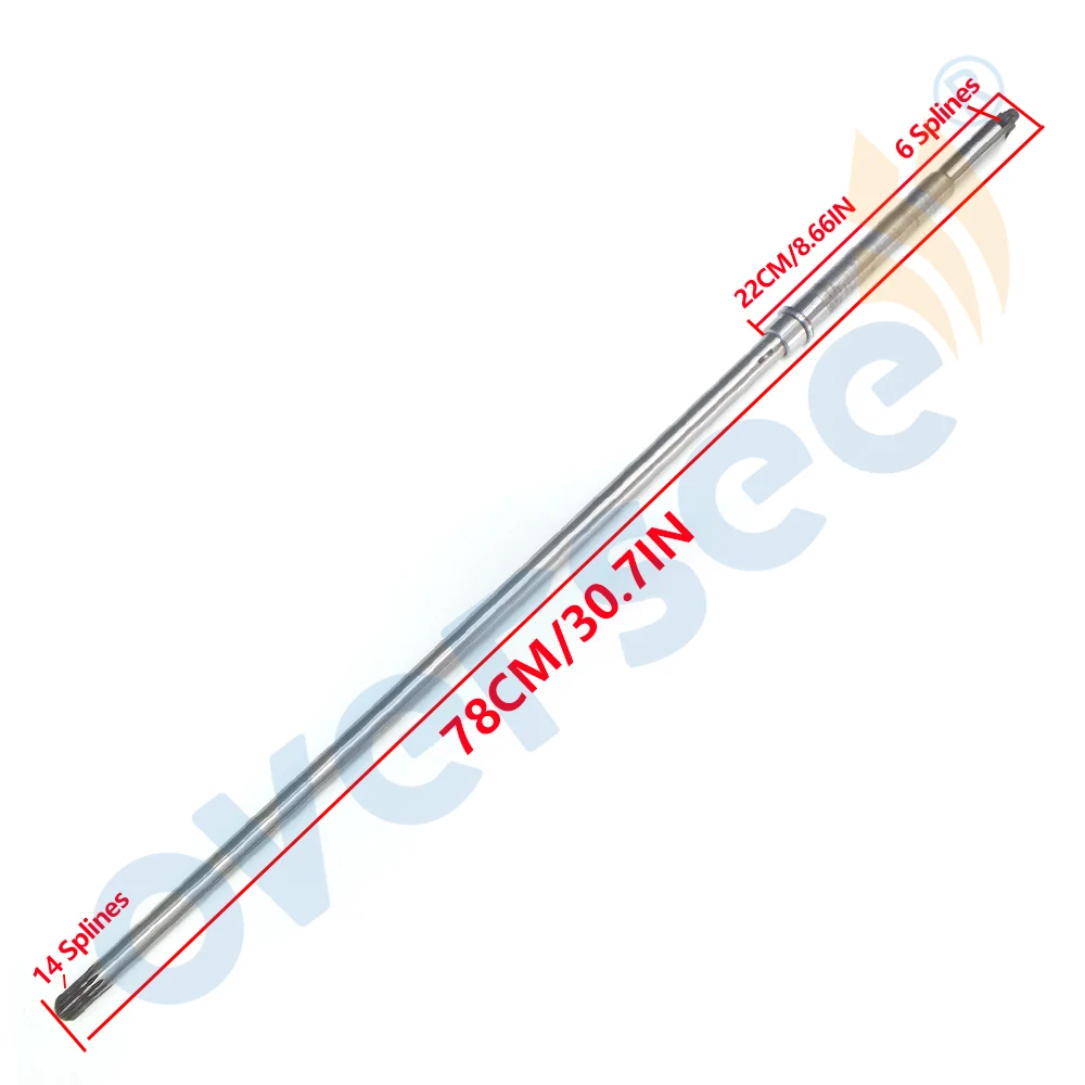 

689-45501 Drive Shaft Long For Yamaha Outboard Motor 2T 25HP 30HP C25ELRT 30ESJ C30ELRP;689-45501-10;L Old Model