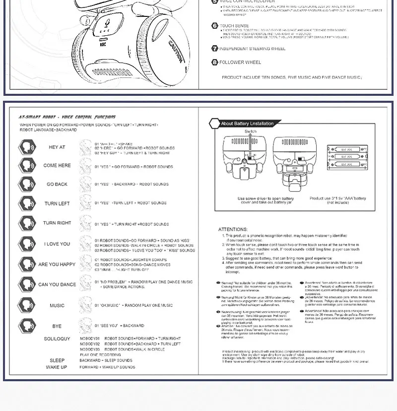 Игрушечный робот, интеллектуальные роботы, русская и английская и Испанская версия, голосовые и сенсорные управляемые игрушки, Интерактивный Обучающий радиоуправляемый робот