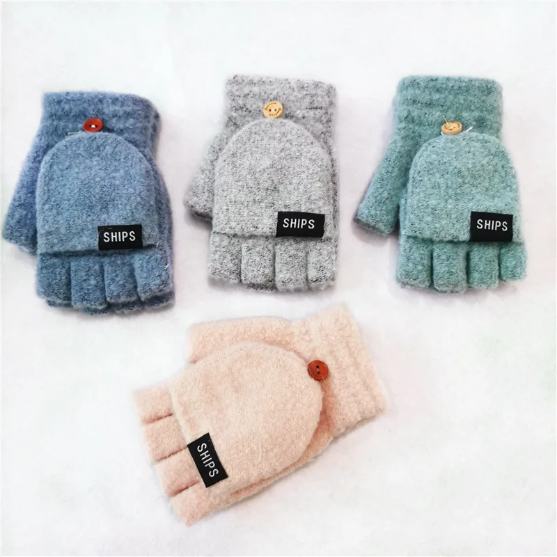 Calymel, женские перчатки на половину пальца, теплые утепленные варежки, Осень-зима, теплые вязаные мягкие перчатки, подарки