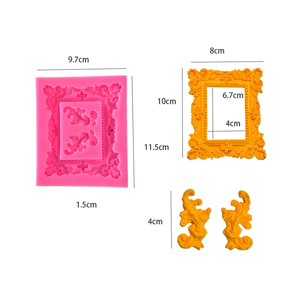 Europ Corner Photo Frame Window Frame Silicone Mold Fondant Chocolate Biscuit DIY Kitchen Dessert Baking Cake Decoration Tools