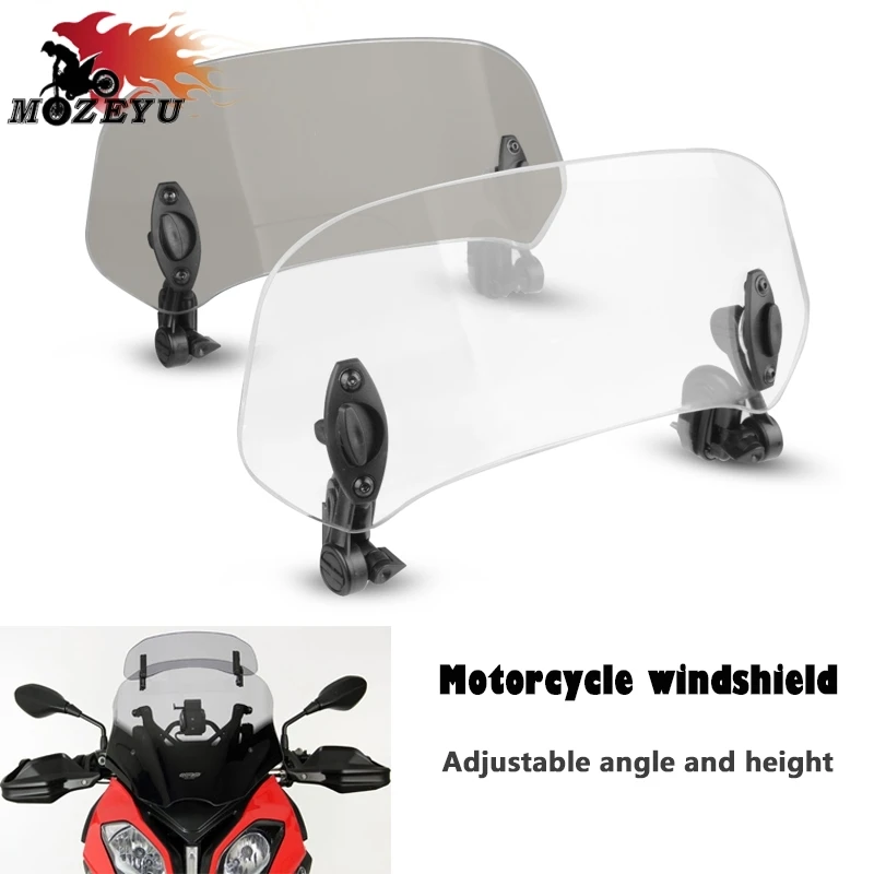 Motorcycle Adjustable Windshield Extension Wind Deflector For HONDA ST 1300 VFR 800F 1200F NC750 S/X NC700 S/X Forza 125 250 300