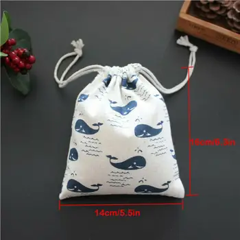 

New Arrival Drawstring Storage Bag Shoes Laundry Bag Travel Organizer Bag Cotton Linen Animal Drawstring Pocket