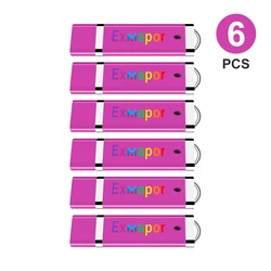 Clé USB 2.0 rose, support à mémoire de 4GB 8GB 32GB 64GB 16GB, lecteur Flash pour le stockage des appareils, Pack de 6 