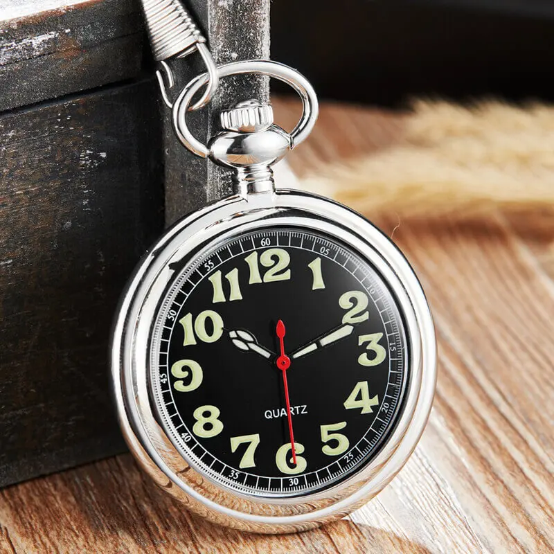 silver Quartz watch Серебряные карманные часы, медные Автоматические Механические карманные часы для мужчин и женщин, скелет, стимпанк, с автоматическим заводом, брелок, часы, цепь, подвеска - Color: silver Quartz watch