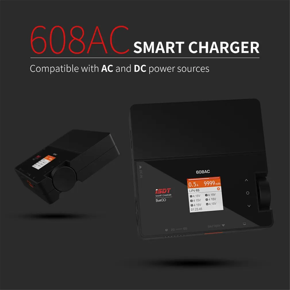 ISDT 608AC AC 60 Вт DC 200 Вт 8A BattGo Смарт зарядное устройство Dis зарядное устройство со съемным источником питания