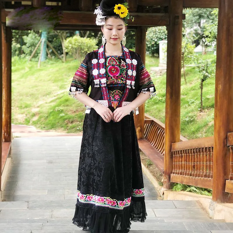 21 Designs Chinese Minority Group Miao Jacket Ethnic Fashion Hand Embroidery Applique Top Coat Stage Performance Cla