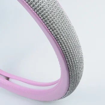 

38cm/15" Car Steering Wheel Cover 1pc Pink Bling Rhinestone Diamond Car Steering Wheel Cover for Women Lady