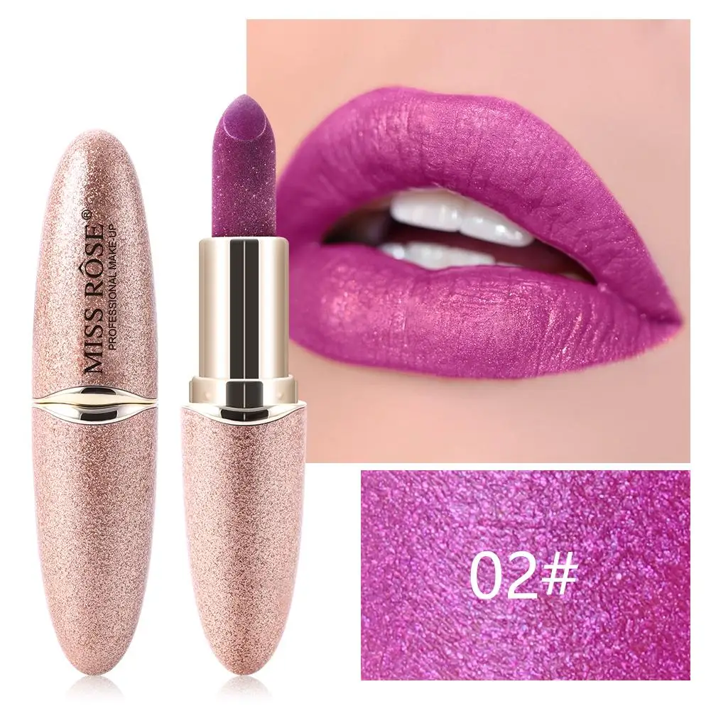 02 Губная помада матовый пигмент для макияжа бархатный коричневый Miss Rose beauty сексуальный Водонепроницаемый 12 долговечные цвета увлажняющий TSLM1 - Цвет: 02