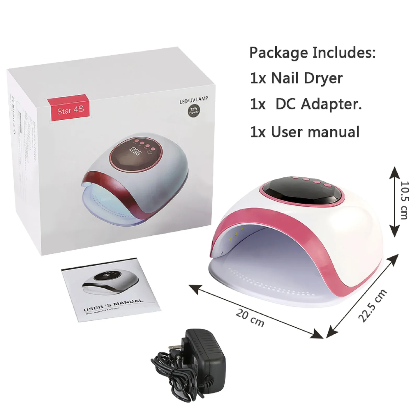 Secador de Luz Máquina com Temporizador Lâmpada do Prego Unha Lâmpada Led Gel Cura Sensor Inteligente Manicure Display Indução 72w 30led uv 7 cura prego secador de luz sensor inteligente