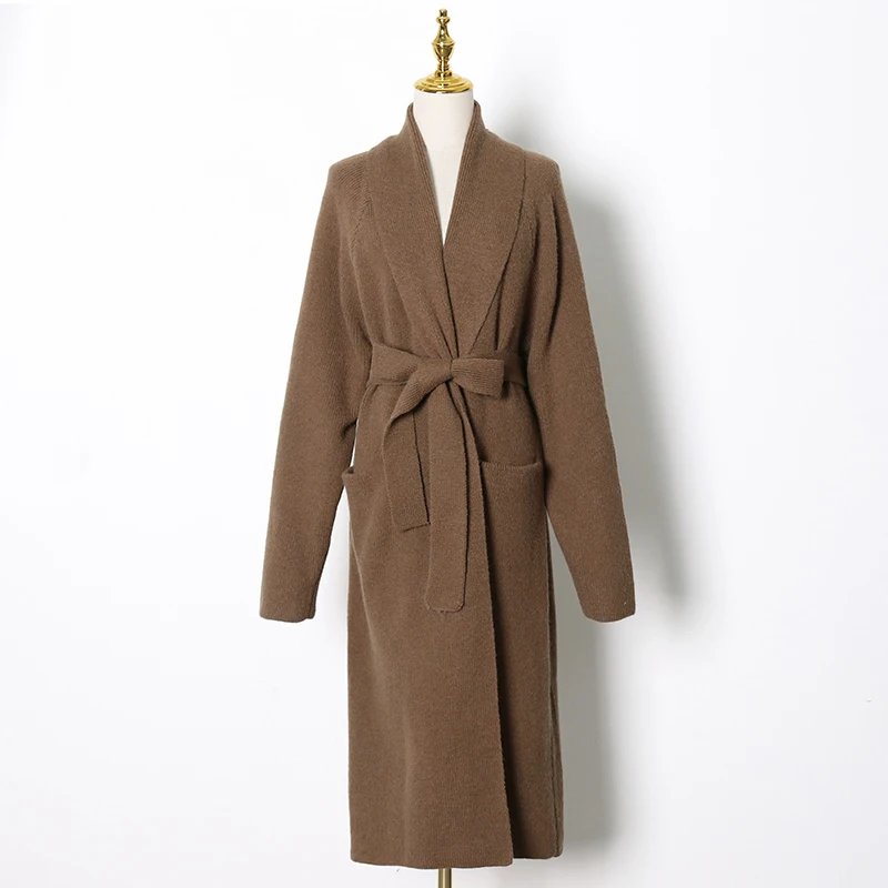 TWOTWINSTYLE Loose Tweed Sweater For Women V Neck