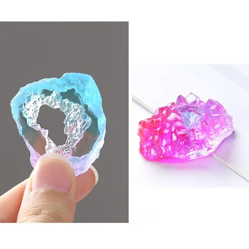 4 шт. DIY Натуральный Druzy драгоценный камень смола плесень Кварц Рок кластер кулон Плесень Смола ювелирных изделий набор инструментов