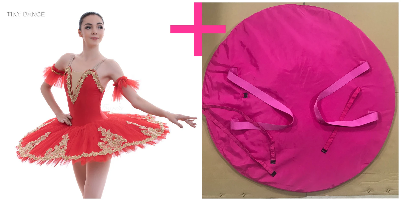 tutu and pink bag Красная плиссированная пачка, предварительно профессиональный костюм с юбкой-пачкой, жесткая Тюлевая Репетиционная пачка для девочек и женщин, одиночное платье BLL013 - Цвет: tutu and pink bag