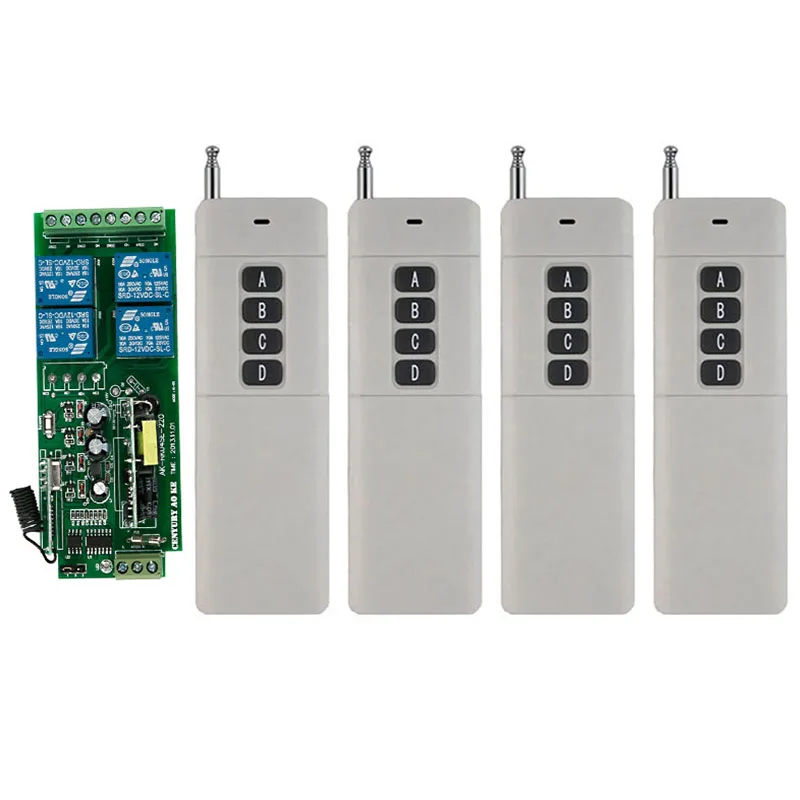 3000 м дальний AC85V 250V 4CH 4 CH 10A RF беспроводной переключатель системы дистанционного