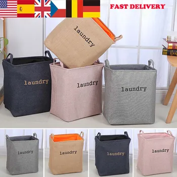 

Dual Fabric EVA Dirty Clothes Laundry Basket Foldable Laundry Hamper With Handles Square Storage Bin Bucket Home Toys Organizer
