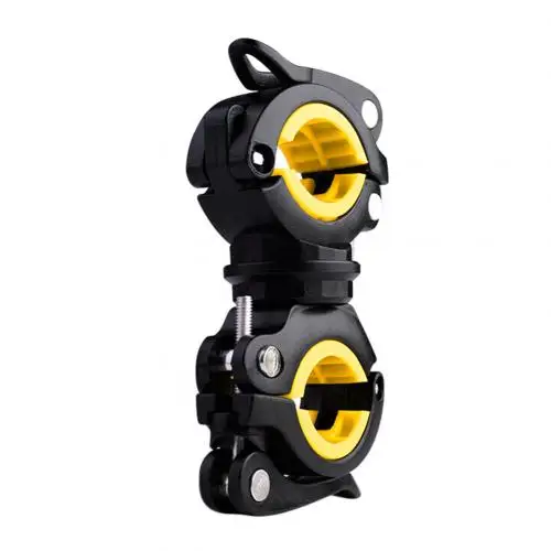 Black Yellow Вращающийся на 360 градусов велосипедный фонарик светильник фонарь Крепление светодиодный светильник держатель зажим - Цвет: Black Yellow