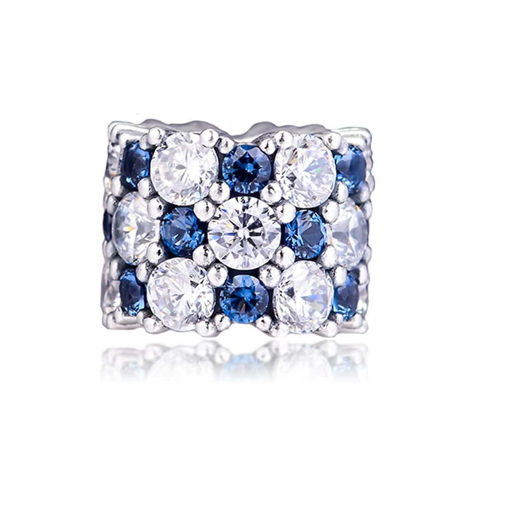 QANDOCCI 925 пробы Серебряные Оригинальные сверкающие браслеты Pandora, бусины для изготовления ювелирных изделий