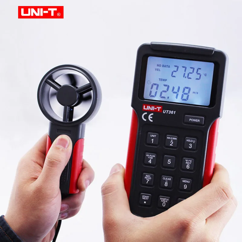 UNI T UT361 Анемометр измеритель скорости ветра цифровой тахометр с ЖК дисплеем и