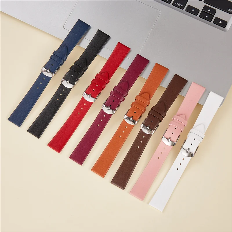 Elegant Women's Soft Calfskin Leather Watch Strap - Thin Fashion Bracelet Wristband