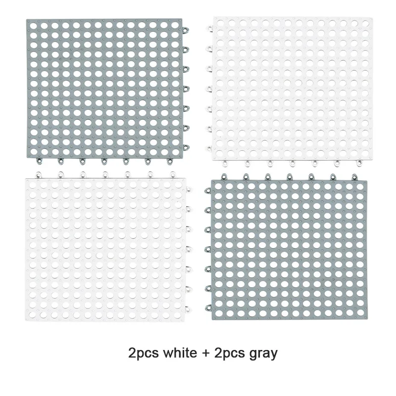 2 white and 2 gray 2/4 шт нескользящие коврики для ванной, квадратная ванная комната, ПВХ коврики для ванной, домашние кухонные коврики для туалета, ванная комната, коврик для душа, коврик для ванной - Цвет: 2 white and 2 gray