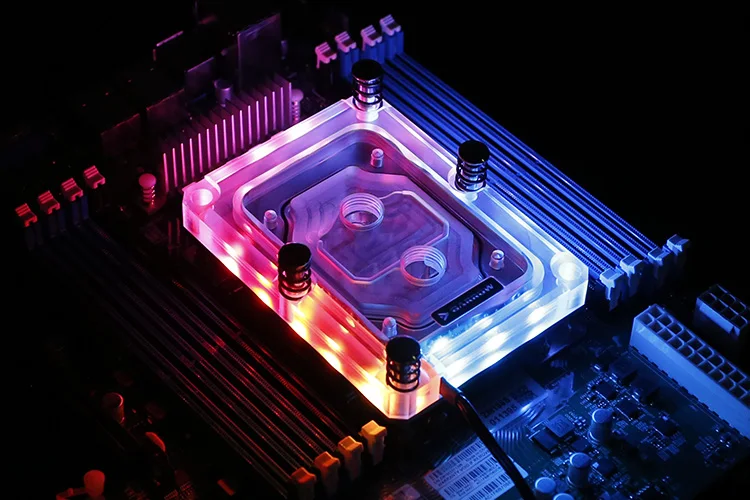 Курган процессор водяной блок использовать для Intel SKYLAKE-E-LGA3647 разъем RGB свет Совместимость 5 V GND 3PIN заголовок в материнской плате медь