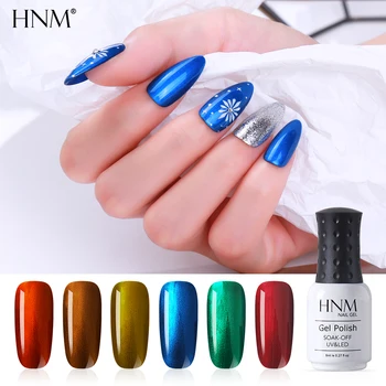 

HNM New 8ml Metallic UV Gel Nail Polish DIY Narl Art Soak Off Hybrid Varnish LED Lamp Semi Permanent Paint Lucky Lacquer Enamel