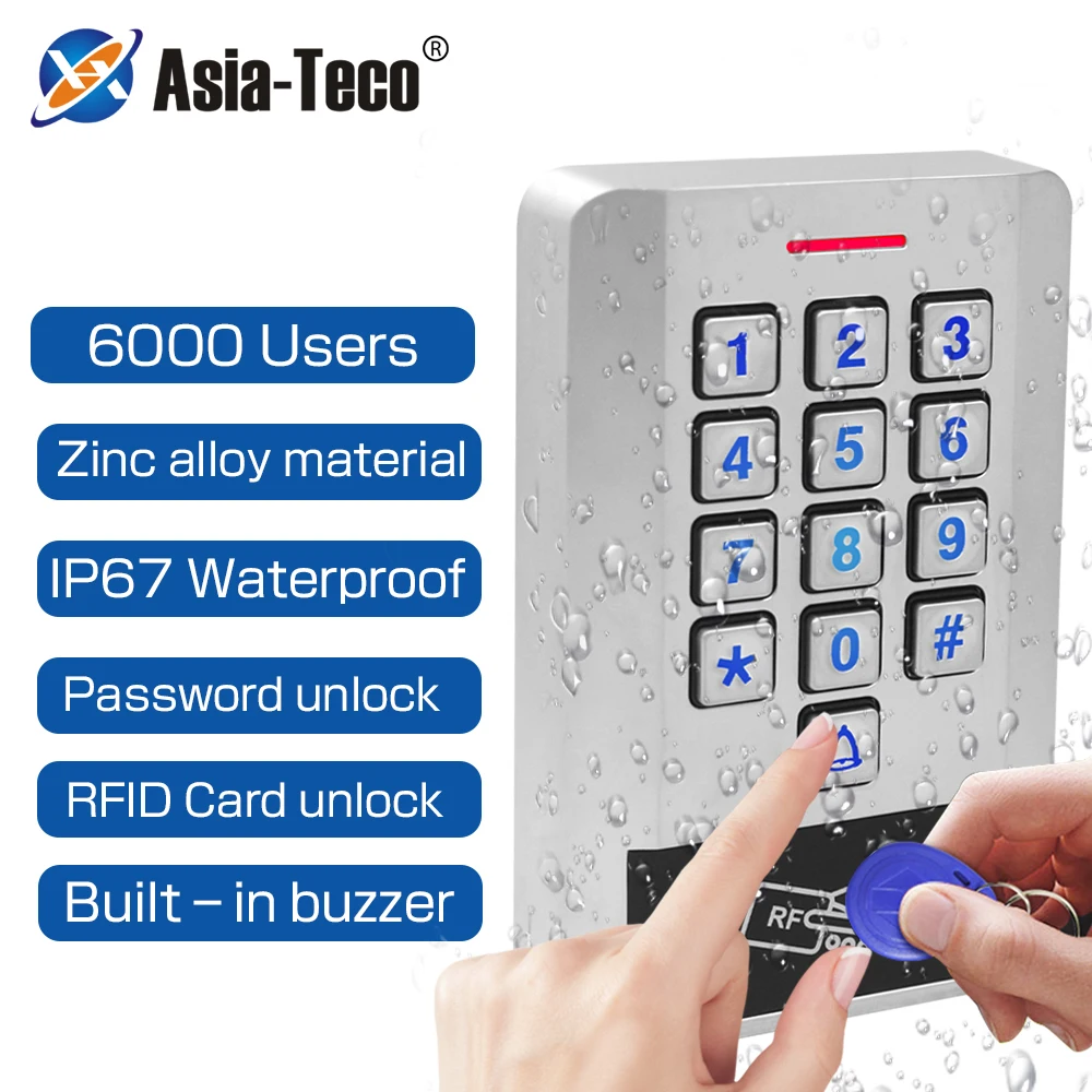 IP67 Waterproof Metal Access Control Backlit Keyboard 125khz Proximity Card Door Access Control kit WG26 Input