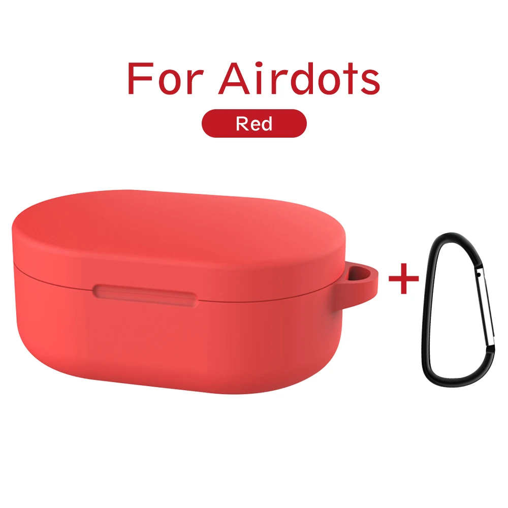 Силиконовый защитный чехол для Redmi Airdots Air dots для наушников Redmi AirDots, гарнитура для зарядки, чехол для защиты от потери кожи - Цвет: Red