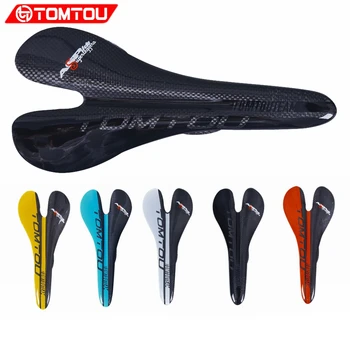 

TOMTOU Ultralight Glossy 3k Carbon Cycling Bicycle Saddle Mountain Road Bike Front Seat Mat Oval Rails MTB Parts Accessories