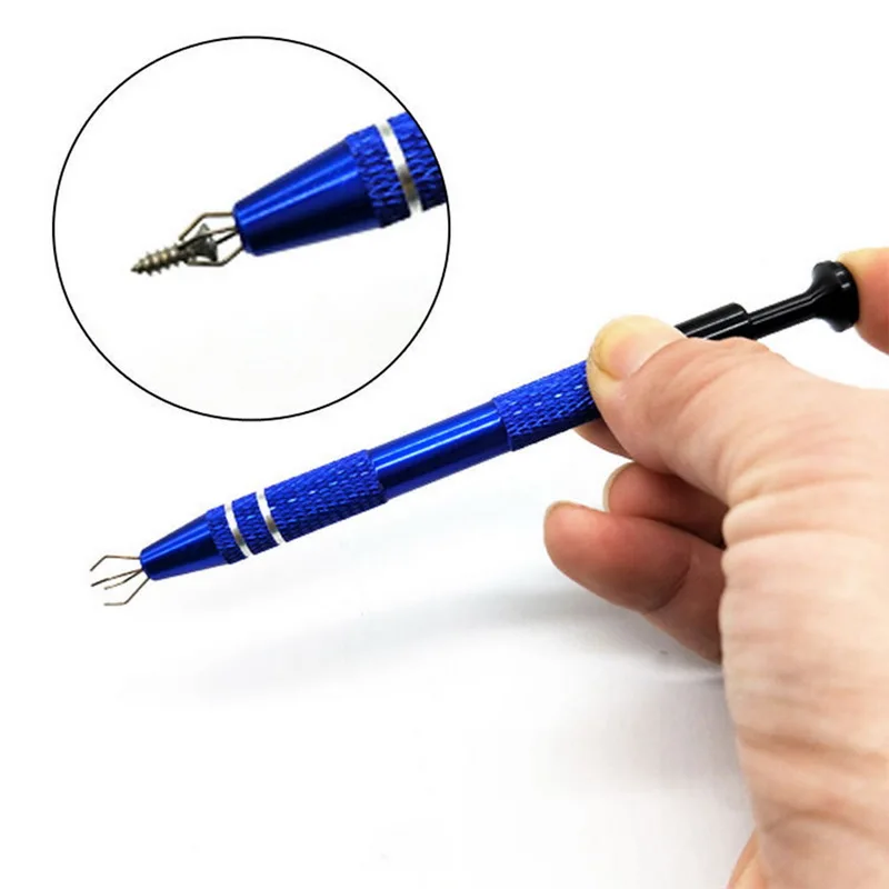

1PC Pen IC Chip Extractor Motherboard Circuit Board Component Puller Tool Black Professional Tool Chip Spring Assisted
