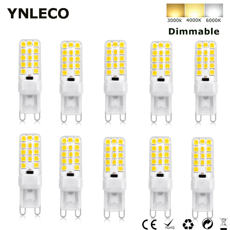 

10pcs G9 LED Bulb 110V 220V Dimmable LED G9 Lamp Light 3.5W 4000K 28LED 2835 SMD 360 degree Replace 40w Halogen Lamp Spotlight