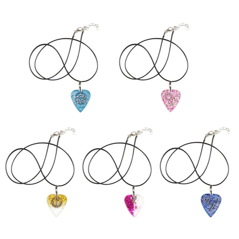 

Новинка 2021, Металлические гитарные медиаторы из смолы, ожерелье, лопатки для гитаристов, музыкальных любителей, Подарочные медиаторы