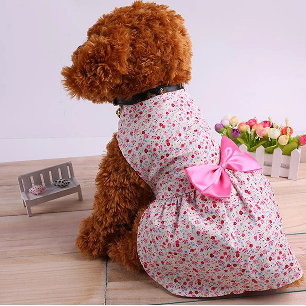Pet Dress Skirt Clothes Autumn Spring Wedding Birthday Fancy Dress Outfit