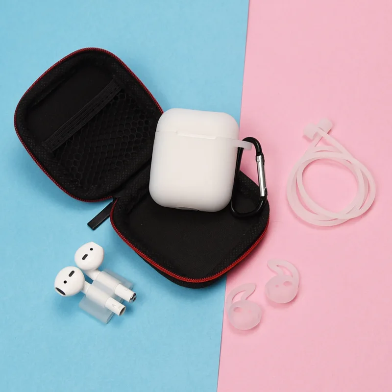 6 в 1 чехол для наушников AirPods 1 2 силиконовый чехол беспроводные Bluetooth наушники защитный рукав для AirPods чехол Аксессуары