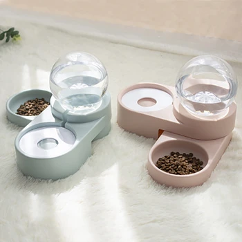 

New Bubble Pet Bowls Cat Food Automatic Feeder 1.8L Fountain for Water Drinking Dog Kitten Feeding Container