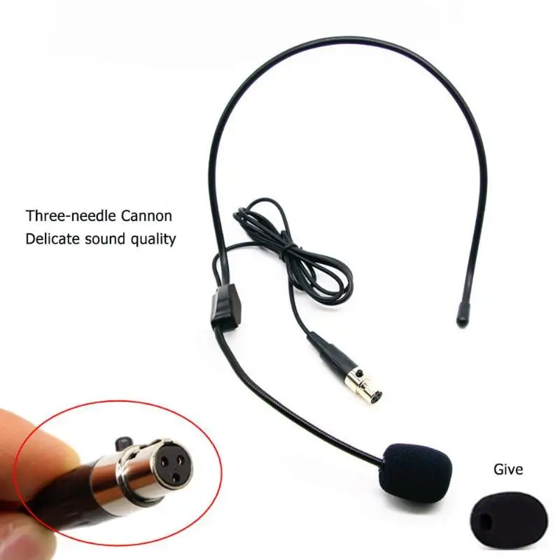 

Mini XLR 3Pin TA3F Earhook Hanging Headset Mic for Wireless Bodypack Transmitter Effective Elimination of Noise Interference